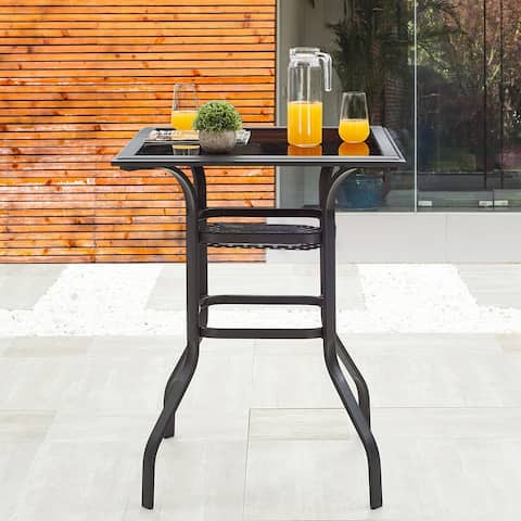Patio Festival 36" High Steel Table with Storage Shelf
