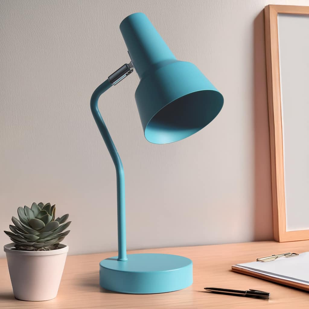Desk Lamp with Cone Shade and Gooseneck - 15.25" - Cyan Blue