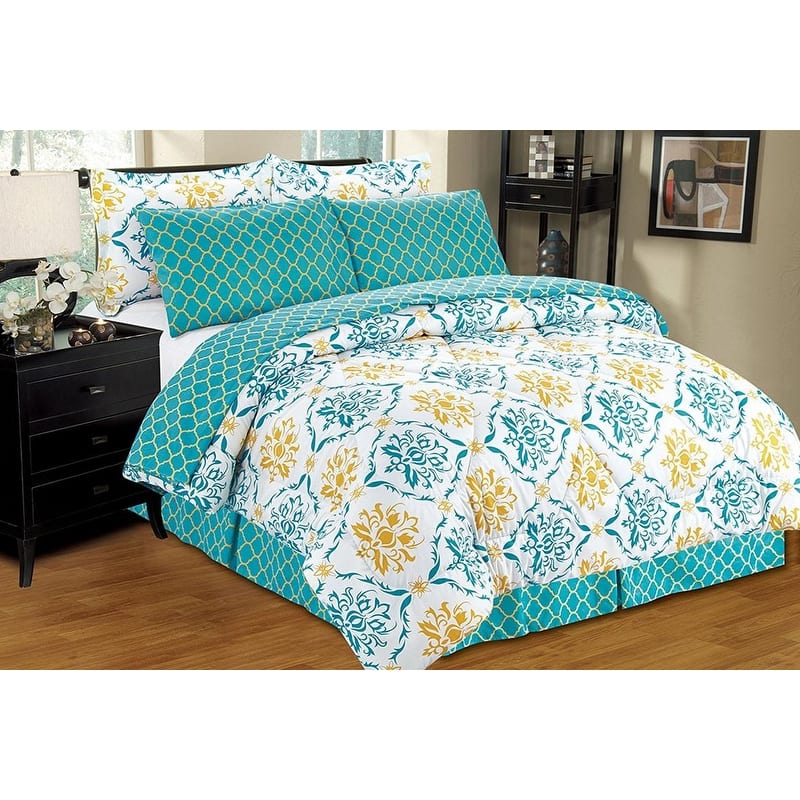Porch & Den Jenne Reversible Patterned Bed-in-a-Bag 8-PC Comforter Set - Montana - Full