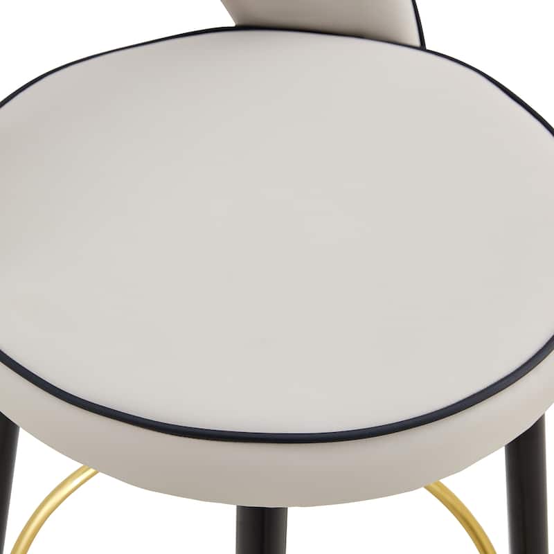 360 ° Rotatable Bar Chair,Modern Pu Comfortable Upholstered Bar Chair With Metal Legs