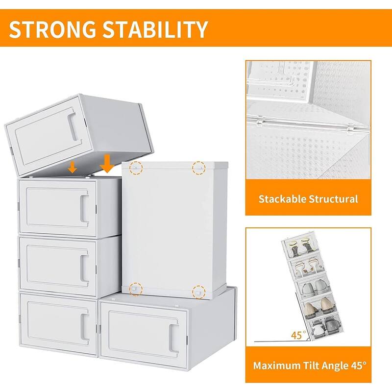 15 Pack Stackable Storage Shoe Box