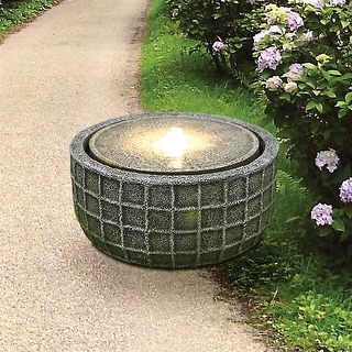 Design Toscano Stone Basket Bubbling Garden Fountain