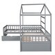 preview thumbnail 22 of 20, Twin Size House Platform Bed with 3 Storage Drawers, Wooden Daybed for 2, L -Shaped Double Bedframe with Roof & Fence