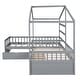 preview thumbnail 10 of 9, Twin Size House Platform Kids Bed Frame with Three Storage Drawers, Grey