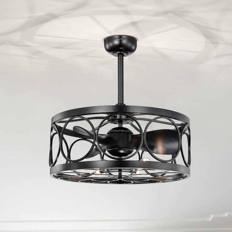Sultan 24-inch Gunmetal Black 6 Lights 3 Blades Lighted Ceiling Fan with Remote