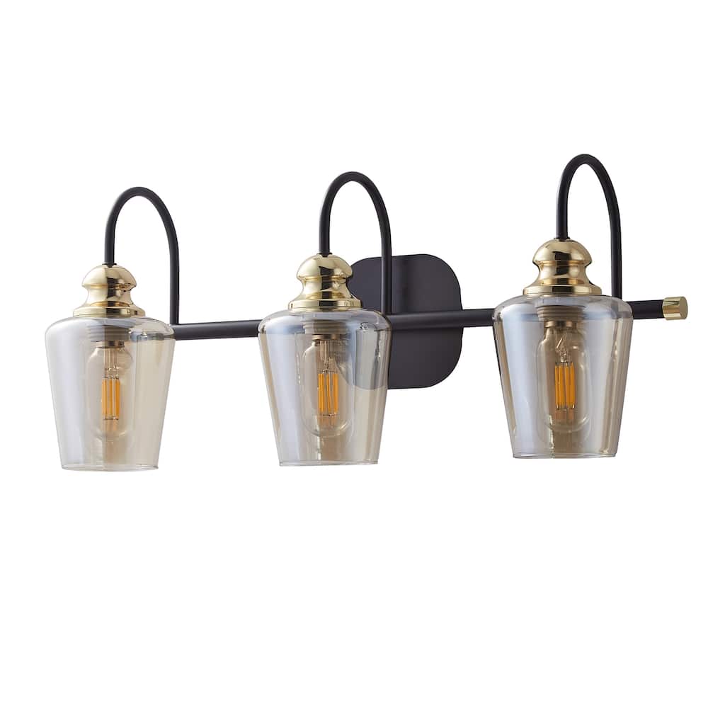 Luxury 3 Lights Bathroom Vanity Lights Rose Gold with Clear Glass/ Wall Sconce Lighting