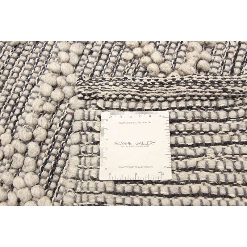 ECARPETGALLERY Braid weave Sienna Grey Wool Rug - 6'3 x 8'11