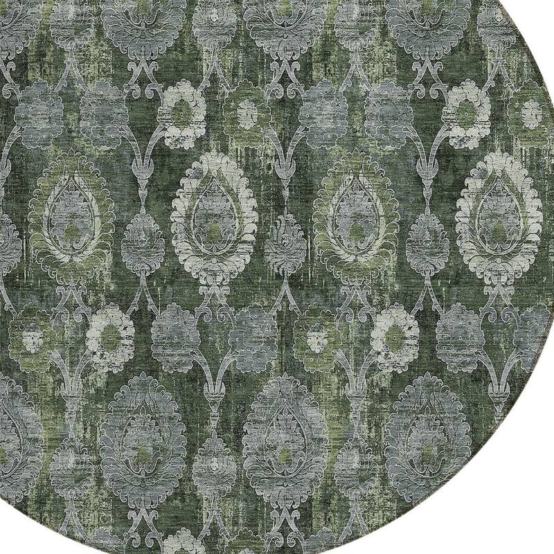 HomeRoots Damask Transitional Rectangle Outdoor Rug