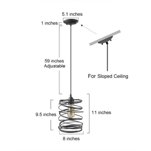 dimension image slide 2 of 3, LALUZ Modern Farmhouse 1-Light Pendant Light for the Kitchen Island Dining Room