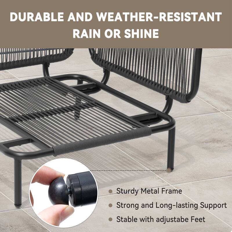 Outdoor Patio Sectional Sofa Conversation Set Cushioned Free Combination Customizable Set