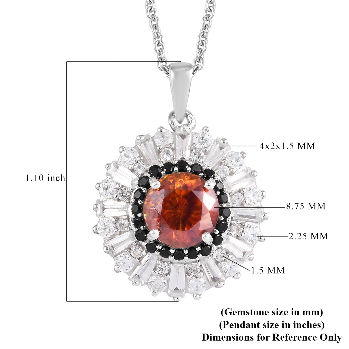 Platinum Over 925 Silver Sphalerite Zircon Necklace Pendant In Ct 6 6 Size Overstock Platinum Over 925 Silver Sphalerite Zircon Necklace Pendant In Ct 6 6 Size Overstock