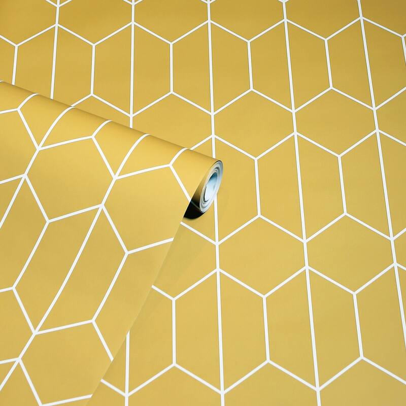 Arthouse Orson Yellow Trellis Wallpaper