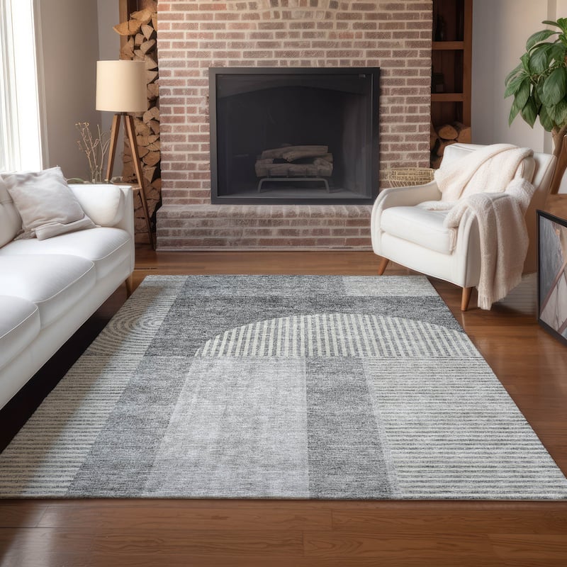 Machine Washable Indoor/ Outdoor Chantille Modern Deco Rug