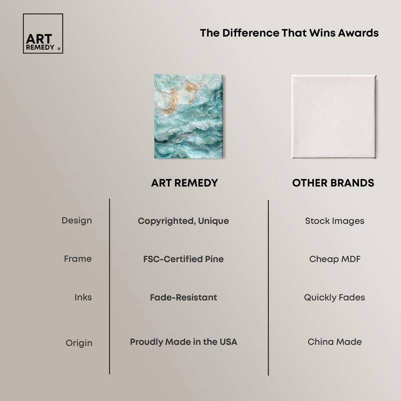 Teal Tiered Turbulence Canvas by Art Remedy, Gallery Wrapped