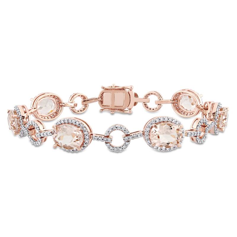 Miadora 3 3/4ct TGW Pink Sapphire Tennis Bracelet in 14k Rose Gold - 7 in