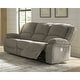 preview thumbnail 1 of 3, Draycoll Contemporary Tan Power Reclining Sofa - 40" x 88" x 40" 40" x 88" x 40" - Tan