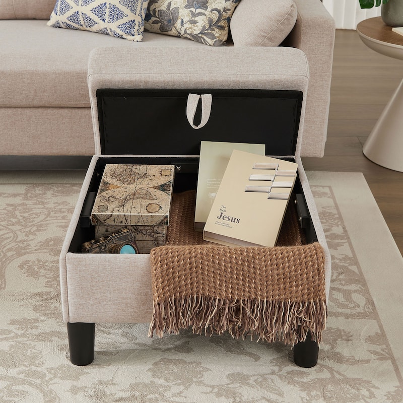 101" Sectional Sofa with Storage Ottoman