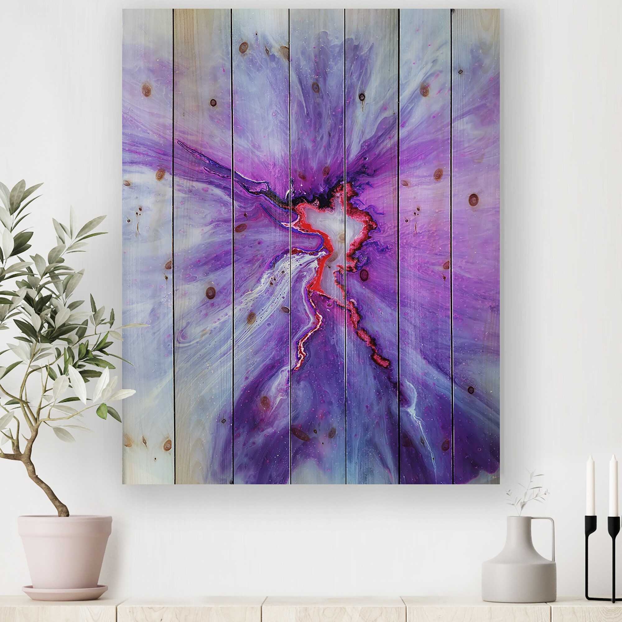 Designart 'Waves Epoxy ResIn Art II' Modern Print on Natural-image