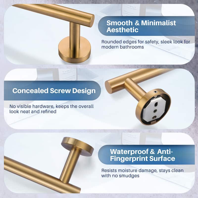 WOWOW Mutiple Length Wall Mounted Stainless Steel Towel Bar