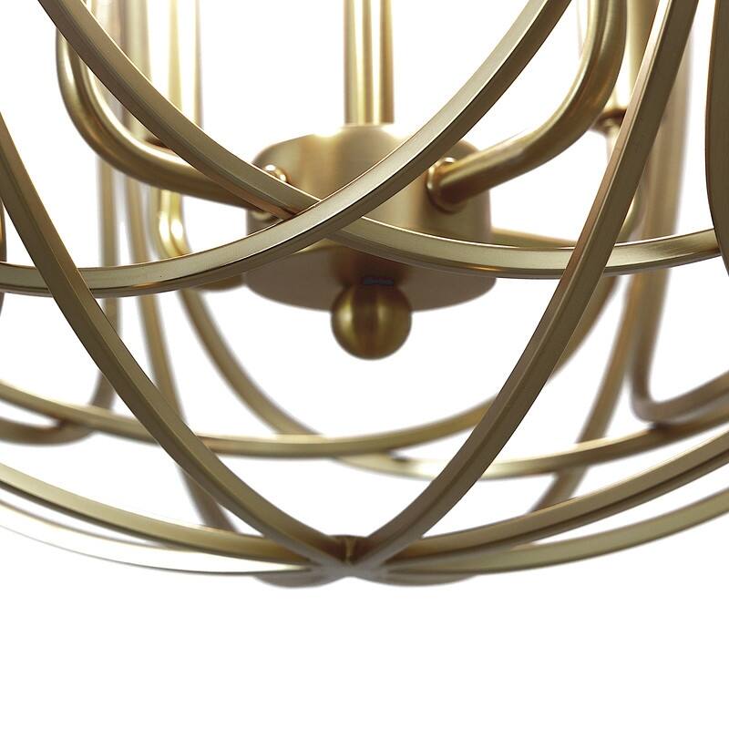 Yosemite Home Decor Satin Brass Metal/Stainless Steel Globe 4-light Chandelier - Satin Brass