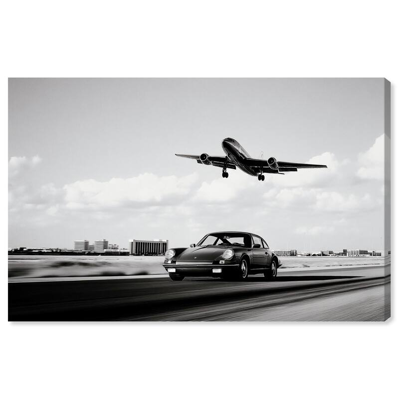 Sports Car Takeoff Canvas by Art Remedy, Gallery Wrapped - 45" x 30"