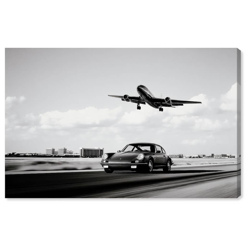 Sports Car Takeoff Canvas by Art Remedy, Gallery Wrapped