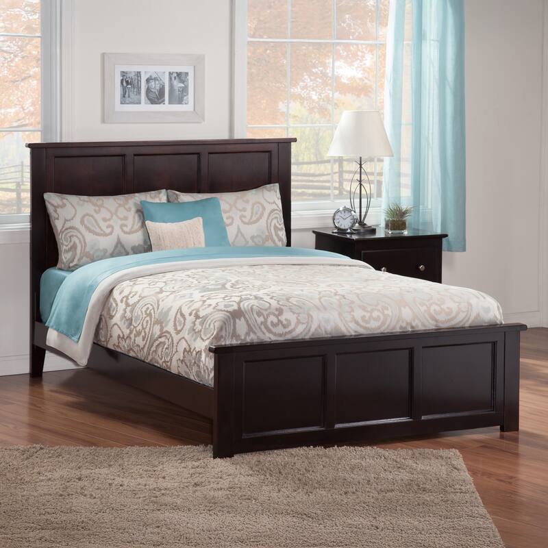 AFI, Madison Foundation Bed with Matching Footboard - Espresso - Queen