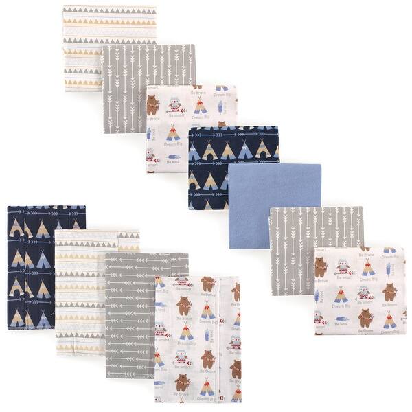 slide 1 of 1, Luvable Friends Infant Boy Cotton Flannel Burp Cloths and Receiving Blankets, 11-Piece, Bears, One Size - Tribe - One Size