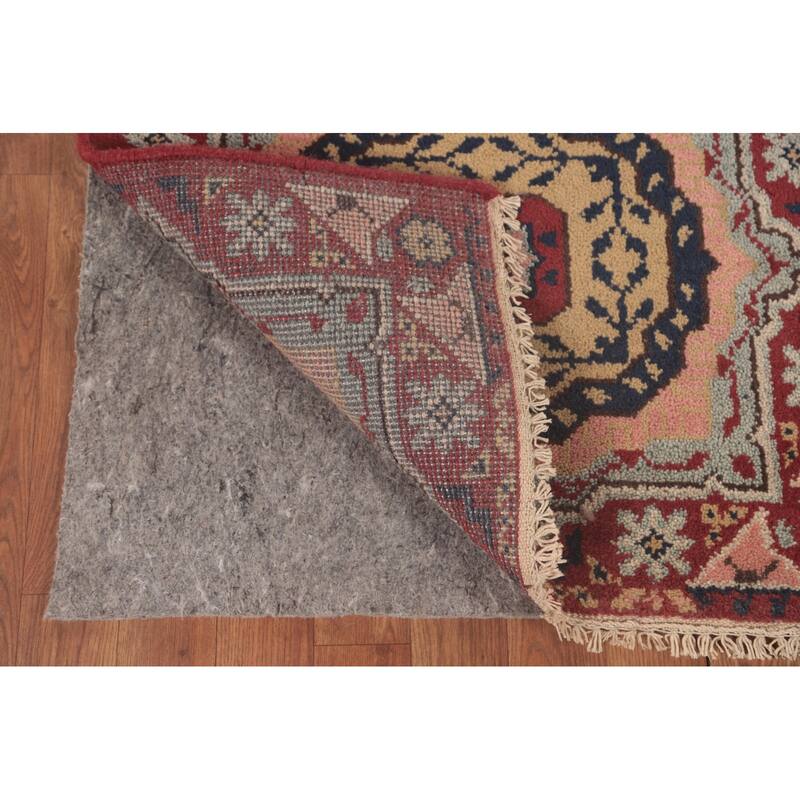 Geometric Red Kazak Oriental Runner Rug Handmade Wool Carpet - 2'5"x 8'1"
