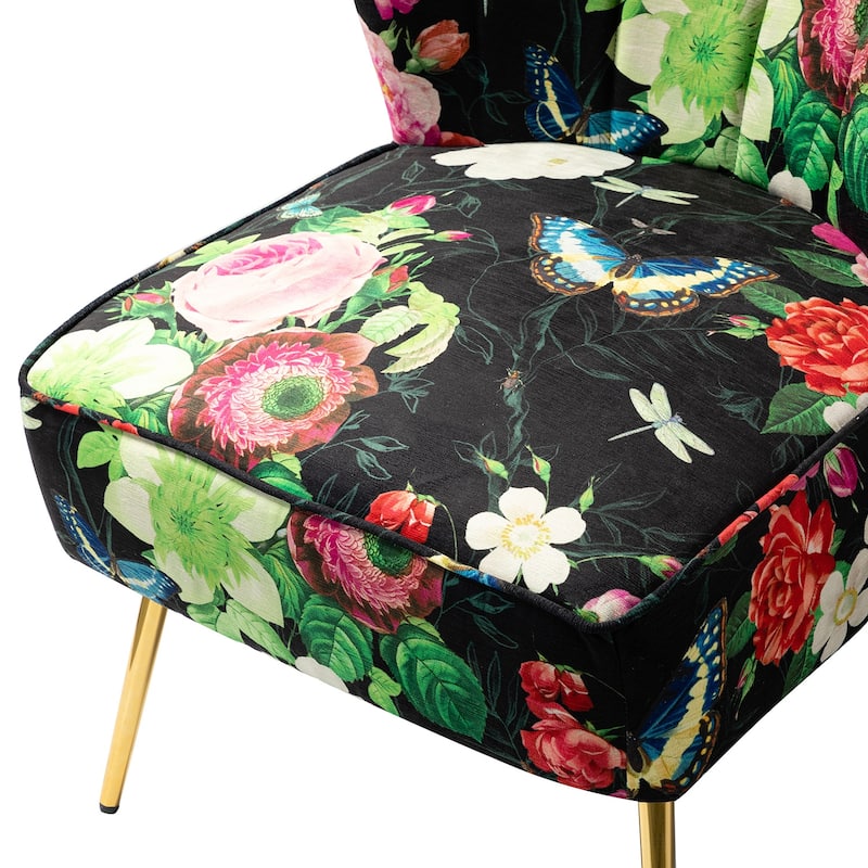 Almira Contemporary Upholstered Armless Side Chair with Tufted Back Set of 2 by HULALA HOME