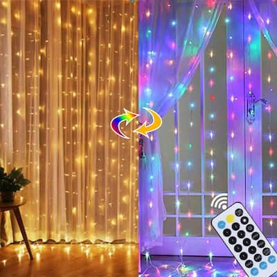 Window Curtain String Lights,300 LED 11 Lighting Modes - 9.8x9.8 FT