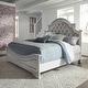 preview thumbnail 1 of 22, Magnolia Manor Antique White Upholstered Bed Queen