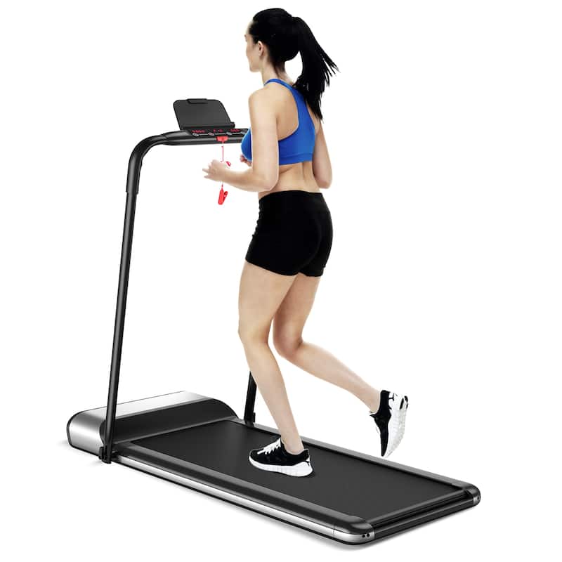 Costway Installation-Free Ultra-Thin Folding Treadmill Exercise - See Details - Black