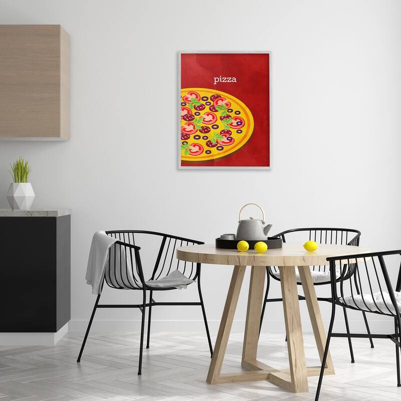 Stupell Tasty Savory Pizza Framed Giclee Art Design By Kim Allen
