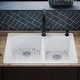 preview thumbnail 88 of 89, Karran Drop-In Quartz 33 in. 1-Hole 60/40 Double Bowl Kitchen Sink Kit