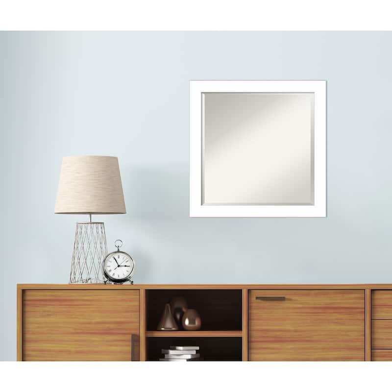 Basic Narrow Beveled Wood Framed Wall Mirror