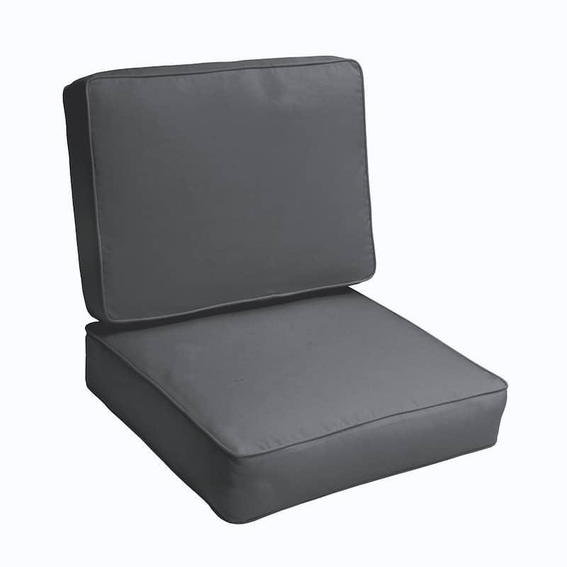 Sorra Home Sloane Charcoal 23.5-inch Indoor/ Outdoor Corded Chair Cushion Set
