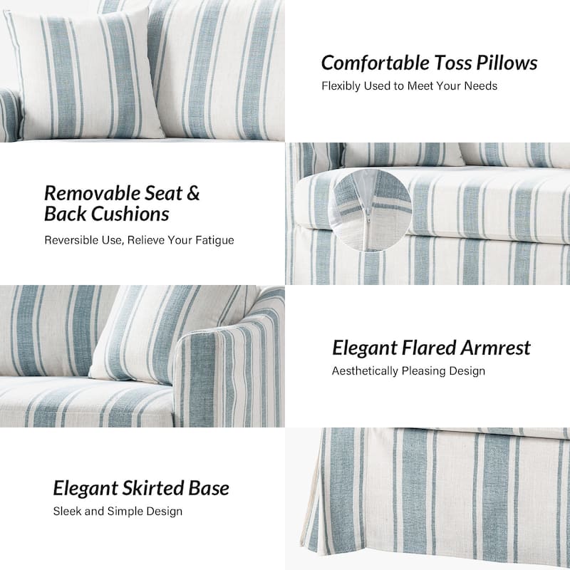 Volkhard 80.5" Modern Slipcovered Sofa With Removable Back Cushion By HULALA HOME