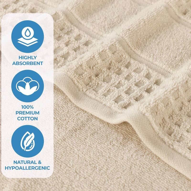 Superior Napa Zero Twist Cotton Waffle 6 Piece Bathroom Towel Set