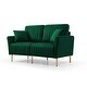preview thumbnail 48 of 51, 2 Piece Living Room Sofa Set, Velvet Upholstered, Solid Manufactured Frame, Reversible Cushions, Metal Feet, Flared Armrests