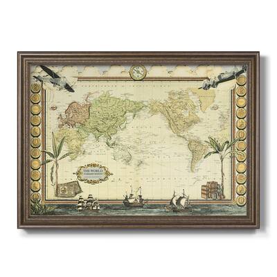 Adventure Map Premium Framed Canvas- Ready to Hang