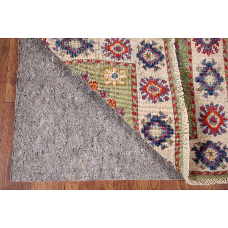 Green Kazak Oriental Accent Rug Hand-Knotted Wool Carpet - 1'11" x 3'1"