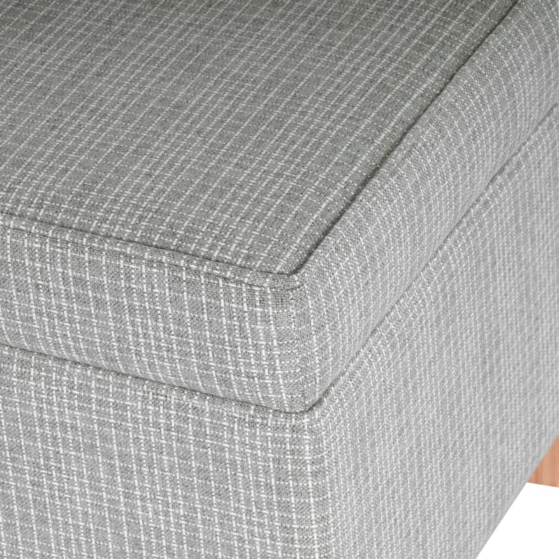 Carson Carrington Hassel Square Storage Ottoman Wood Legs