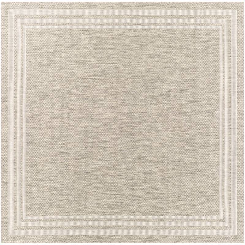 Artistic Weavers Jeremie Indoor/ Outdoor Border Area Rug - 6'7" Square - Beige/Grey