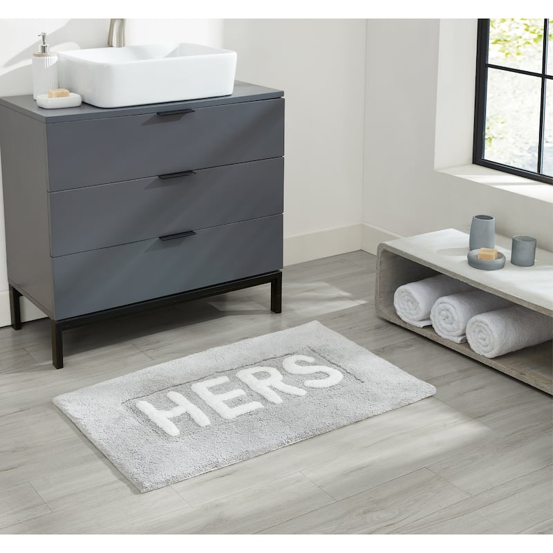 Jean Pierre Novelty Cotton Bath Rug - 21"x34" - "His" & "Hers"