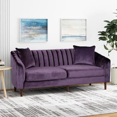 Ansonia Contemporary Velvet Sofa by Christopher Knight Home