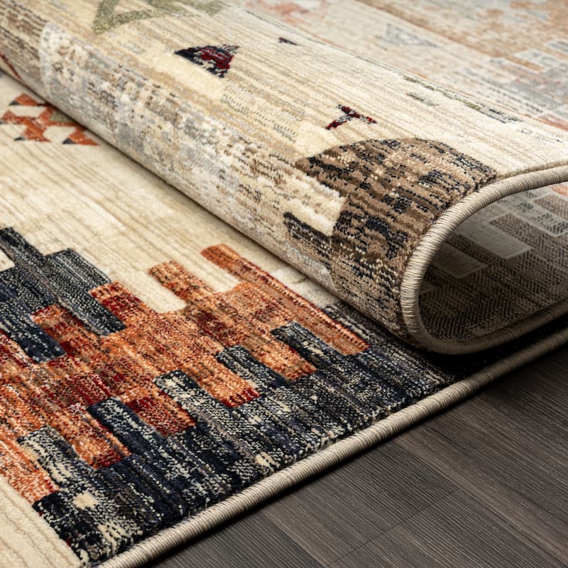 Petra Rustic Earth Tones Area Rug