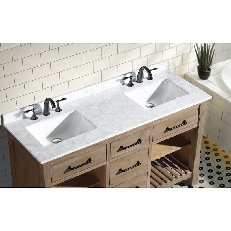 Ari Bath, Lauren 60" Bathroom Vanity, Weathered Fir Finish - 60