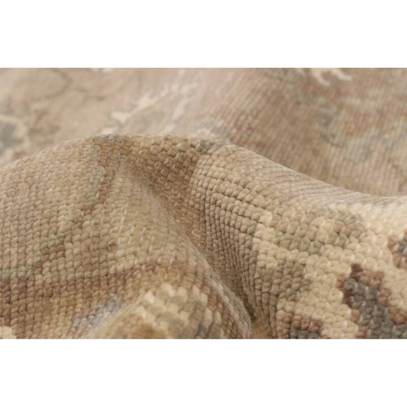 ECARPETGALLERY Hand-knotted Oushak Taupe Wool Rug - 8'1 x 10'0