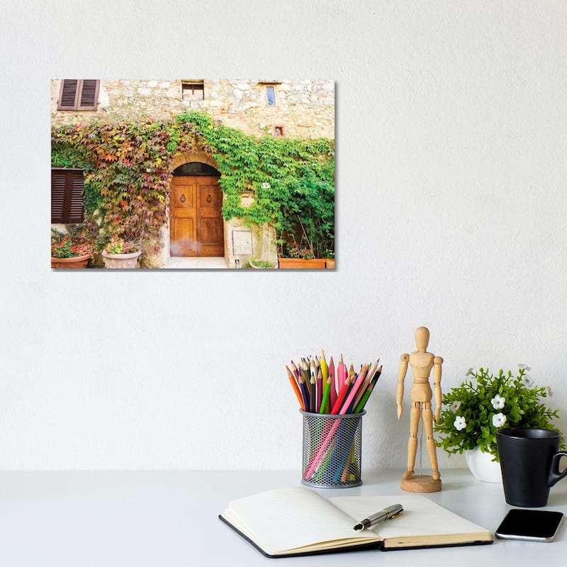 iCanvas "Typical house in Tuscan medieval village of Monteriggioni" by Terry Eggers Canvas Print - 8x12x0.75